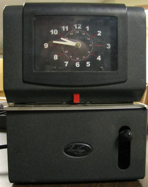 Lathem 2121 Time Clock and Vertical Time Card File